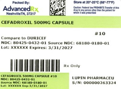 Cefadroxil 50mg Capsule #10 (Cefadroxil 500mg 80425 0432 01)